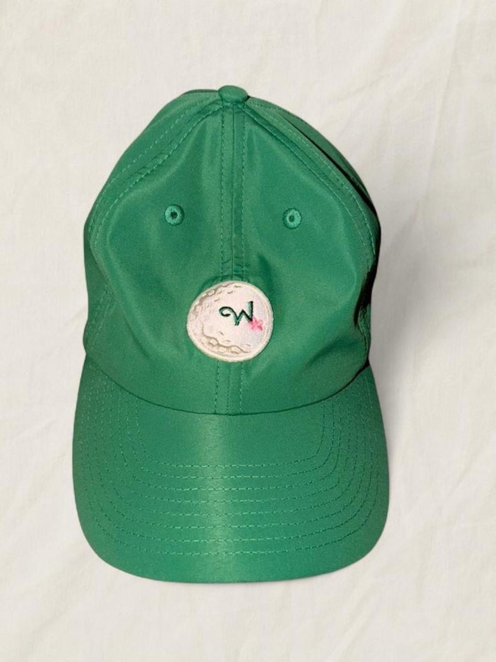 Green Golf Cap with Embroidered 'W' Golf Patch